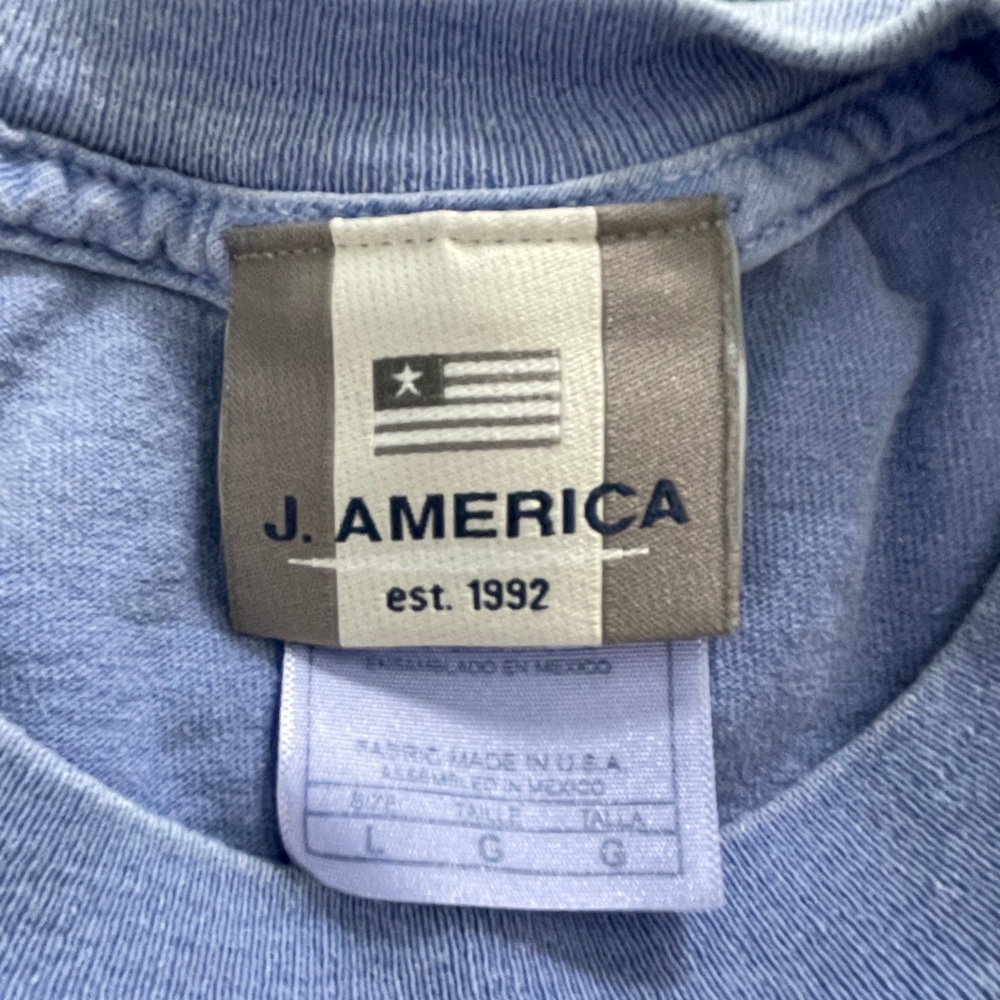 🌻J. America Long Sleeve T-shirt British Virgin Islands Periwinkle Size L - Picture 7 of 7
